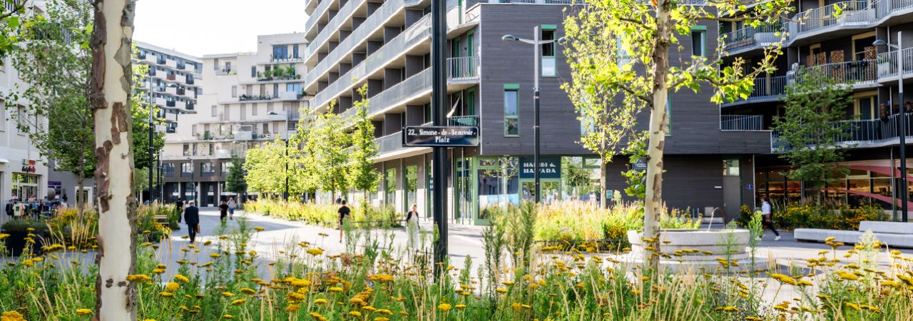 Simone-de-Beauvoir-Platz in der Seestadt Aspern